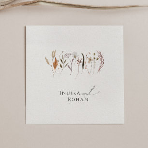 Servilleta De Papel Boho Autumn Wildflower   Boda Napkins
