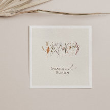 Boho Autumn Wildflower | Napkins Boda Beige