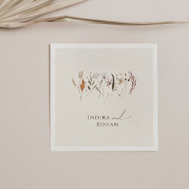 Servilleta De Papel Boho Autumn Wildflower | Napkins Boda Beige