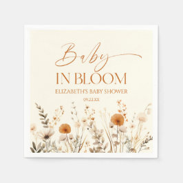 Servilleta De Papel Boho Baby En Bloom Wildflower Baby Shower
