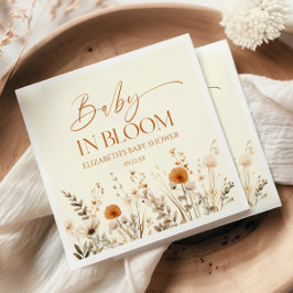 Servilleta De Papel Boho Baby En Bloom Wildflower Baby Shower