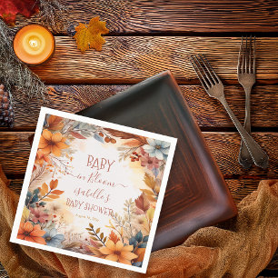 Servilleta De Papel Boho Baby en Floración Marco Floral de Otoño Baby