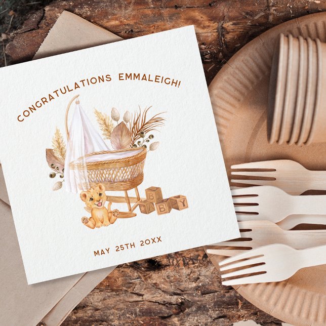 Servilleta De Papel Boho Bassinet Nursery Baby Shower (Subido por el creador)