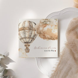 Servilleta De Papel Boho Bear Air Balloon Baby Shower Paper Napkin