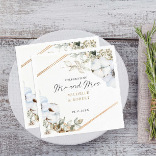 Servilleta De Papel Boho Boda Celebrando al Sr. y a la Sra. Personaliz