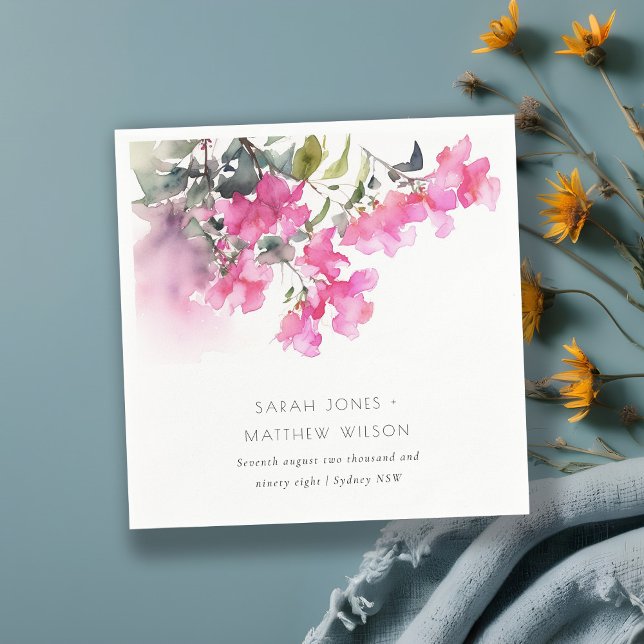 Servilleta De Papel Boho Boda de Bougainvillea Verde Rosa (Subido por el creador)