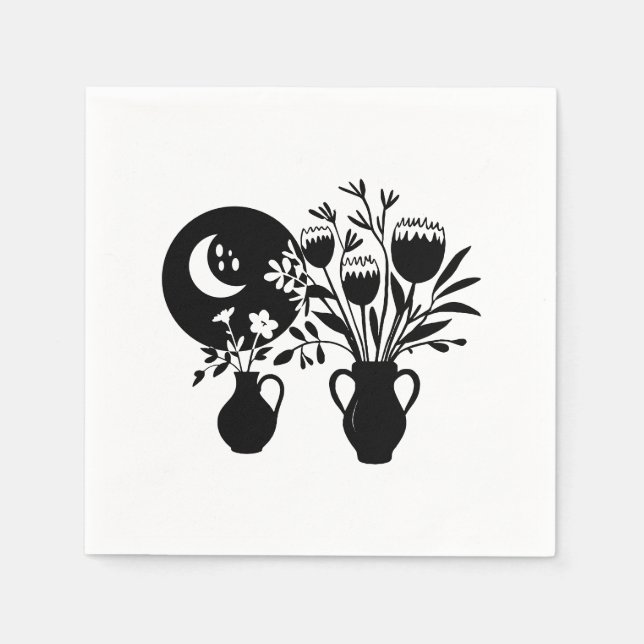 Servilleta De Papel Boho bohemian floral sun moon (Anverso)