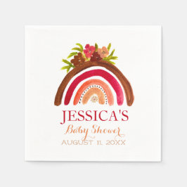 Servilleta De Papel Boho bohemio arco iris Baby Shower Earthy Cute