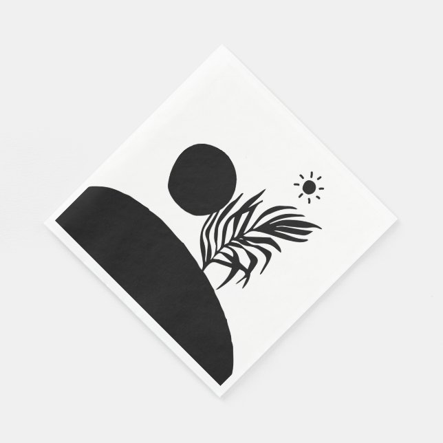 Servilleta De Papel boho bohemio floral sol luna (Esquina)