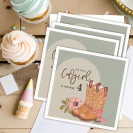 Servilleta De Papel Boho Boho, chica occidental, flor bota fiesta de c