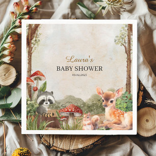 Servilleta De Papel Boho Bosque Bosques Animales de Woodland Rústico B
