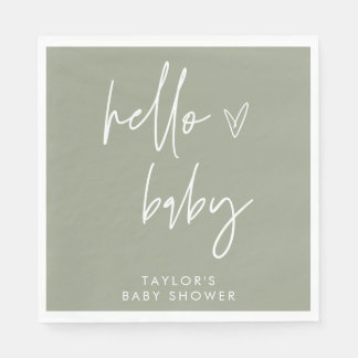 Servilleta De Papel Boho Boy Libro Verde Baby Shower Decoración de Nap