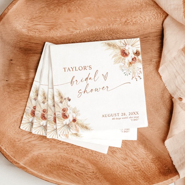Servilleta De Papel Boho Bridal Shower (Subido por el creador)