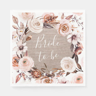 Servilleta De Papel Boho Bridal Shower Napkins Burlap Novia To Be