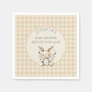 Servilleta De Papel ~Boho Bunny Neutral Baby Shower
