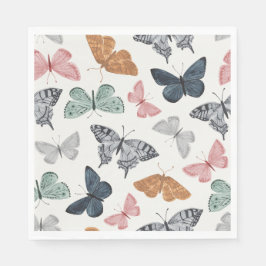 Servilleta De Papel Boho Butterfly Baby Shower Napkin