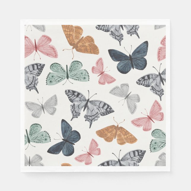 Servilleta De Papel Boho Butterfly Baby Shower Napkin (Anverso)