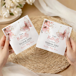 Servilleta De Papel Boho Butterfly Wildflower Floral Girl Baby Shower