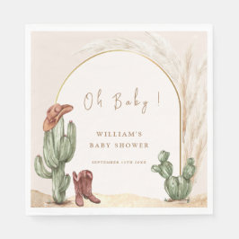 Servilleta De Papel Boho Cactus Arch Desert Cowboy Baby Shower