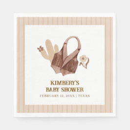 Servilleta De Papel Boho Cactus Cowgirl Neutral ruso Baby Shower