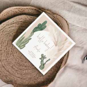 Servilleta De Papel Boho cactus pampas arco hola bebé ducha