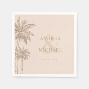 Servilleta De Papel Boho Cae Palmeras & Ampersand Beach Wedding