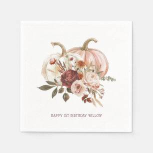 Servilleta De Papel Boho Calabaza Bloom Otoño Cumpleaños