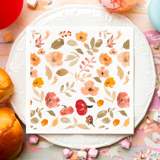 Servilleta De Papel Boho cálido Pequeño calabaza caída ducha bebé (Warm Boho Little pumpkin fall baby shower Napkins)