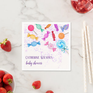 Servilleta De Papel Boho Candy Land Sweets Lollipops Baby Shower