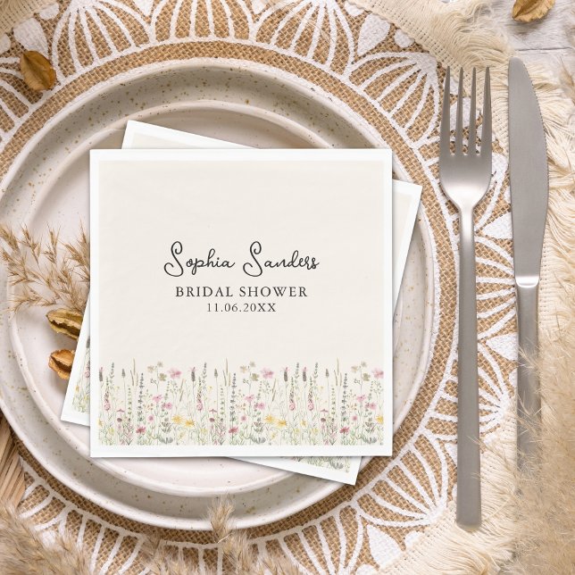 Servilleta De Papel "Boho Chic Floral Bridal Shower  (Subido por el creador)