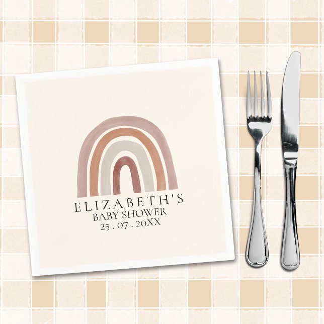 Servilleta De Papel Boho Chic Rainbow Baby Shower for All (Subido por el creador)
