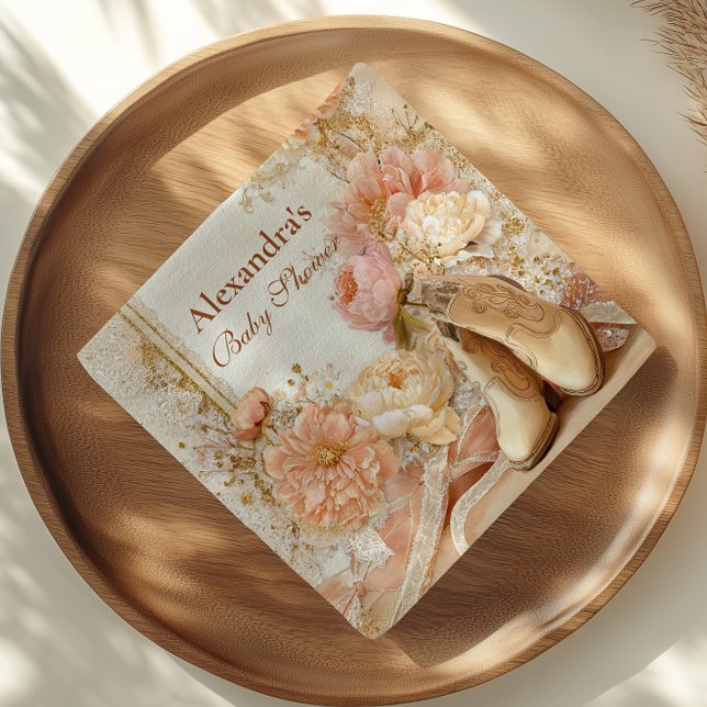 Servilleta De Papel Boho Cowgirl Tema occidental Baby Shower (Subido por el creador)