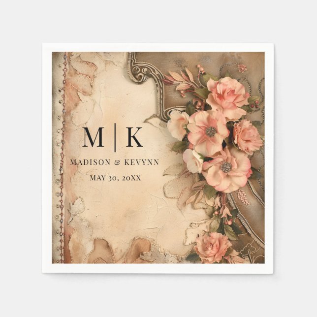 Servilleta De Papel Boho Cowgirl Western Florals Boda Napkins (Anverso)