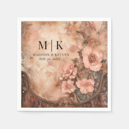 Servilleta De Papel Boho Cowgirl Western Florals Boda Napkins