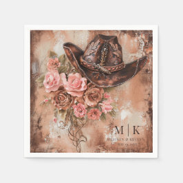 Servilleta De Papel Boho Cowgirl Western Florals Boda Napkins