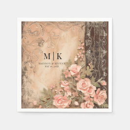 Servilleta De Papel Boho Cowgirl Western Florals Boda Napkins