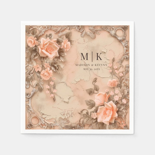 Servilleta De Papel Boho Cowgirl Western Florals Boda Napkins (Anverso)