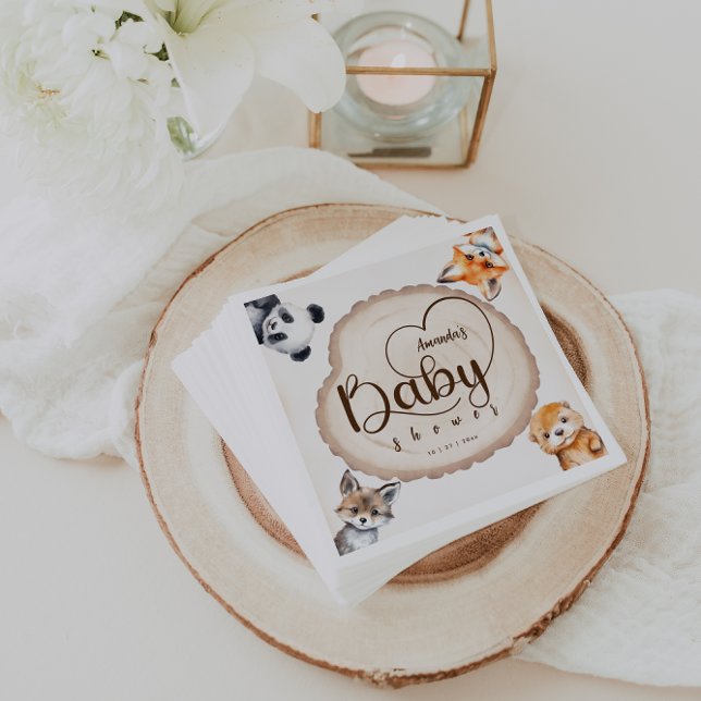 Servilleta De Papel Boho Cute Baby Shower de Woodland Animals (Subido por el creador)