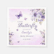 "Boho Cute Purple Floral Mariposa Chica Baby Showe
