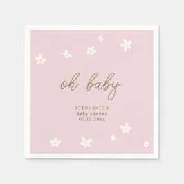 Servilleta De Papel Boho Daisies Oro Rosa Oh Niña Ducha