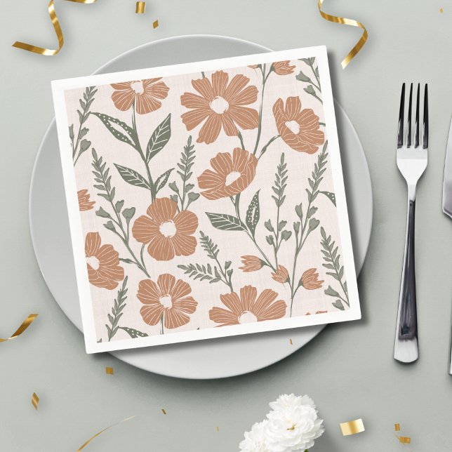 Servilleta De Papel Boho Daisy Flowers Floral (Subido por el creador)