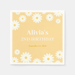 Servilleta De Papel Boho Daisy Two Floral Golden Bohemian Segundo Cump