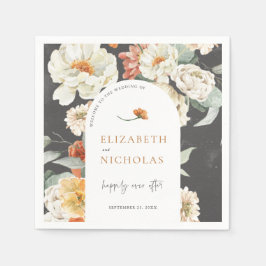 Servilleta De Papel Boho Dark Floral Greenery Boda Botánico