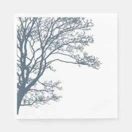 Servilleta De Papel Boho de árbol único azul
