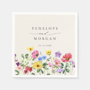 Servilleta De Papel Boho de campo floral de flor silvestre de Moda rús