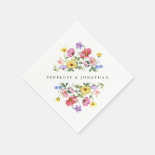 Servilleta De Papel Boho de campo floral de flor silvestre de Moda rús