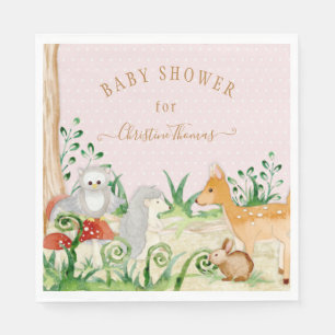 Servilleta De Papel BOHO Deer Hedgehog Selva Woodsy Baby Shower