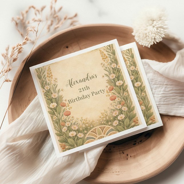 Servilleta De Papel Boho Desert Wildflower Birthday (Subido por el creador)