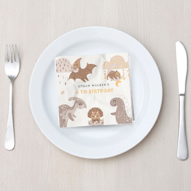 Servilleta De Papel Boho Dinosaur Fiesta Animales Niños Napkins Cumple (Subido por el creador)