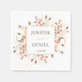 Servilleta De Papel Boho Dried Watercolor Floral Wedding